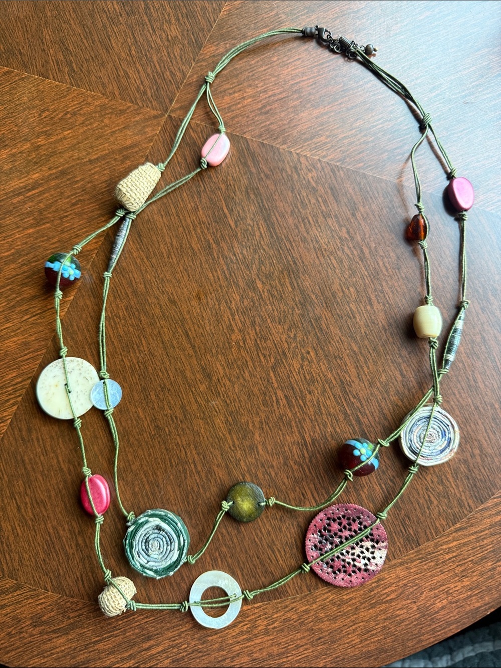 Boho Mixed Media Statement Necklace